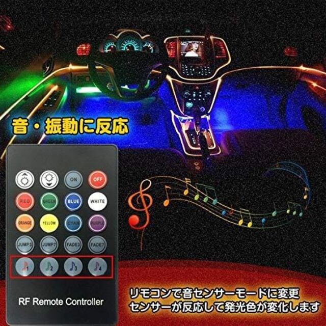 8M ファイバーケーブル 6 LED イルミネーション リモコン ルームライト 自動車/バイクの自動車(車内アクセサリ)の商品写真