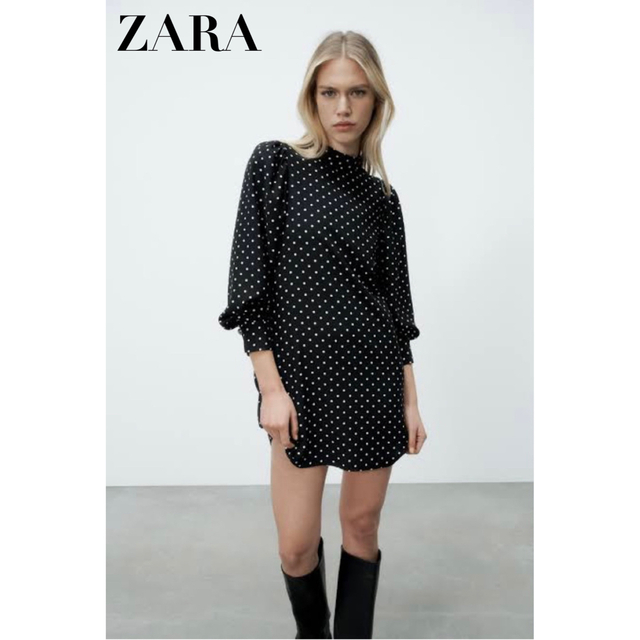 ZARA(ザラ)の【ZARA/ザラ】ドット柄 ミニワンピース◆ショート丈 ワンピース◆M◆水玉 レディースのワンピース(ミニワンピース)の商品写真