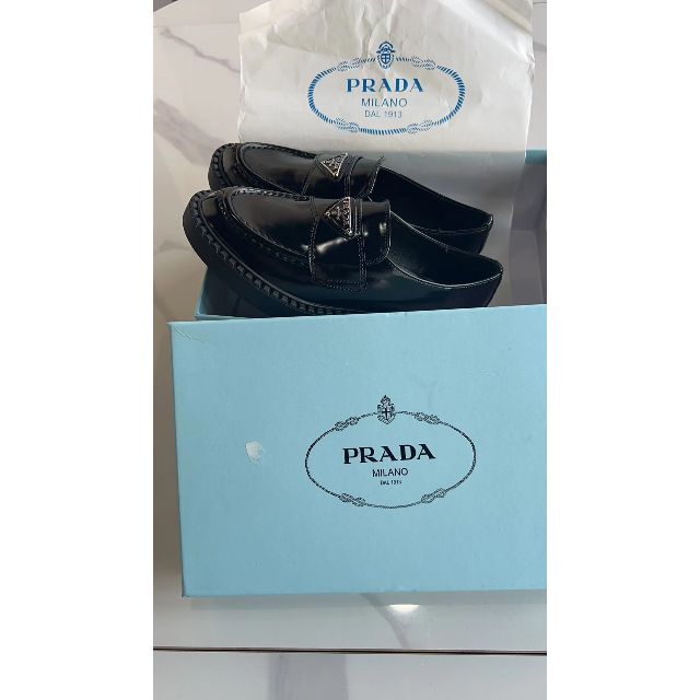 PRADA - 最終価格PRADA ブラッシュドレザーローファー チョコレ39の通販 by クラタ's shop｜プラダならラクマ