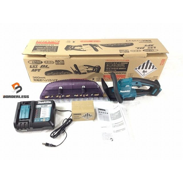 ☆未使用☆makita マキタ 360mm充電式ヘッジトリマ MUH368DRG バッテリ1個(18V6.0Ah) 充電器付き 67317