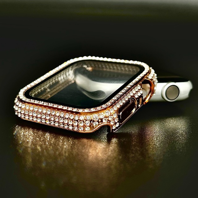 Apple Watch OR キラキラカバーケースアップルウォッチレザーバンドの ...