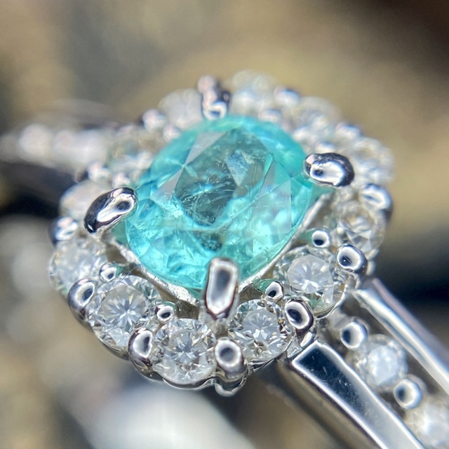『専用です』天然パライバトルマリン ダイヤモンド計0.43ct GIAブラジル レディースのアクセサリー(リング(指輪))の商品写真