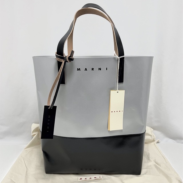 新品 マルニ MARNI バイカラー トート バッグ PVC 黒 TRIBECA - トート