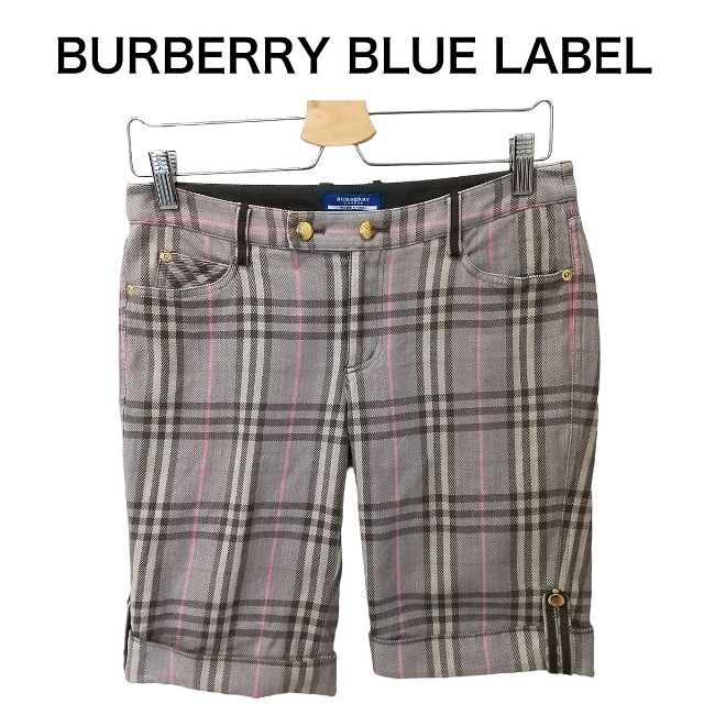 BURBERRY BLUE LABEL(バーバリーブルーレーベル)のBURBERRY BLUE LABEL ロールアップハーフパンツ38約74cm レディースのパンツ(ハーフパンツ)の商品写真