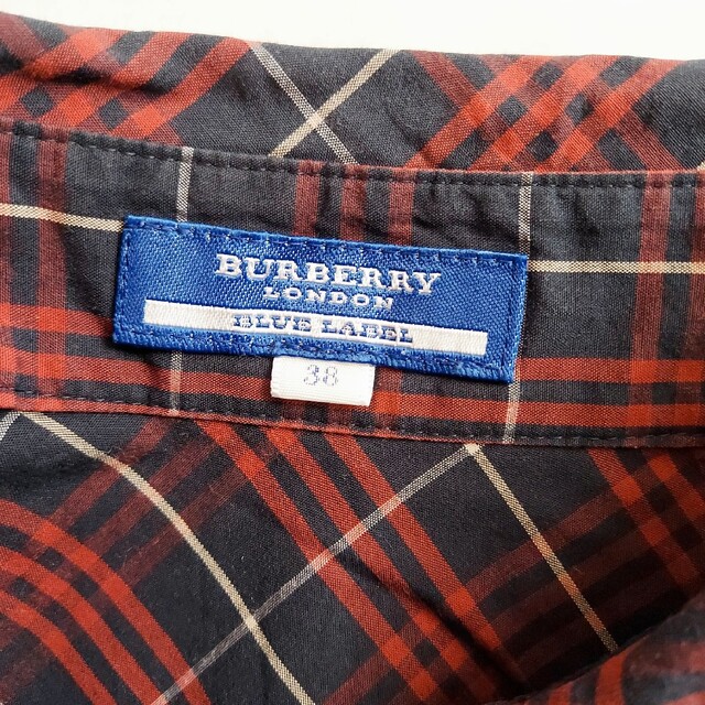 BURBERRY BLUE LABEL(バーバリーブルーレーベル)の美品☆バーバリーブルーレーベル ノバチェック七分袖ブラウスシャツ 38 M レディースのトップス(シャツ/ブラウス(長袖/七分))の商品写真