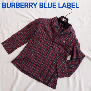 バーバリーブルーレーベル(BURBERRY BLUE LABEL)の美品☆バーバリーブルーレーベル ノバチェック七分袖ブラウスシャツ 38 M(シャツ/ブラウス(長袖/七分))