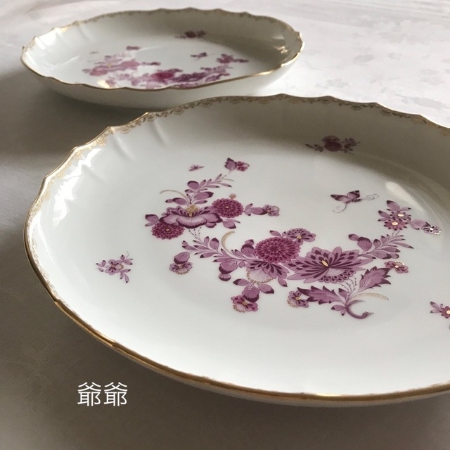 MEISSEN(マイセン)の☆御専用　マイセン／シノワズリ 柿右衛門 大皿 ２枚「東洋の花／蝶と昆虫」 インテリア/住まい/日用品のキッチン/食器(食器)の商品写真