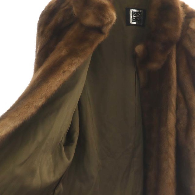 サガミンク SAGA MINK 銀サガ 毛皮コート ミドル丈 11 L 茶 サガミンク SAGA MINK 銀サガ 毛皮コート ミドル丈 11 L 茶