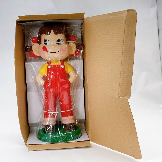 未開封 年代物 ペコちゃん人形 不二家 首ふり人形 32cm ボビン
