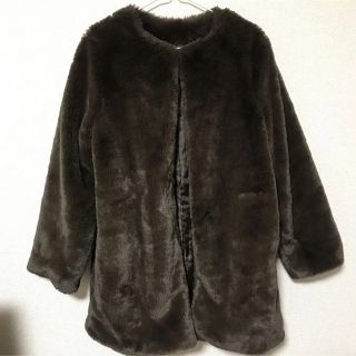 ビームス(BEAMS)のFANTASTIC CLOTHING フェイクファーコート ノーカラー(毛皮/ファーコート)