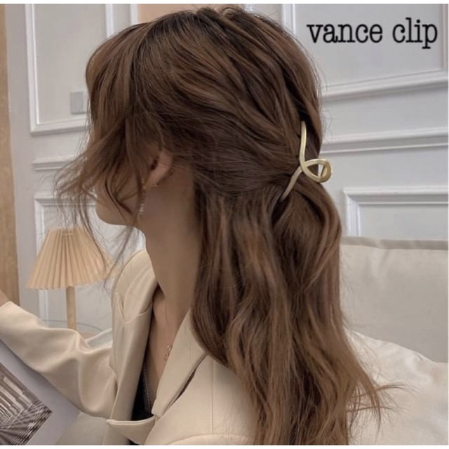 シンプル　バンスヘアクリップ ブラウン ヘアアクセサリー 　バレッタ