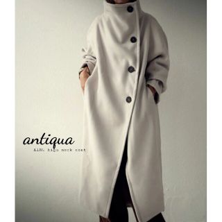 antiqua - アンティカ antiqua ベリーロングフードコートの通販 by ...