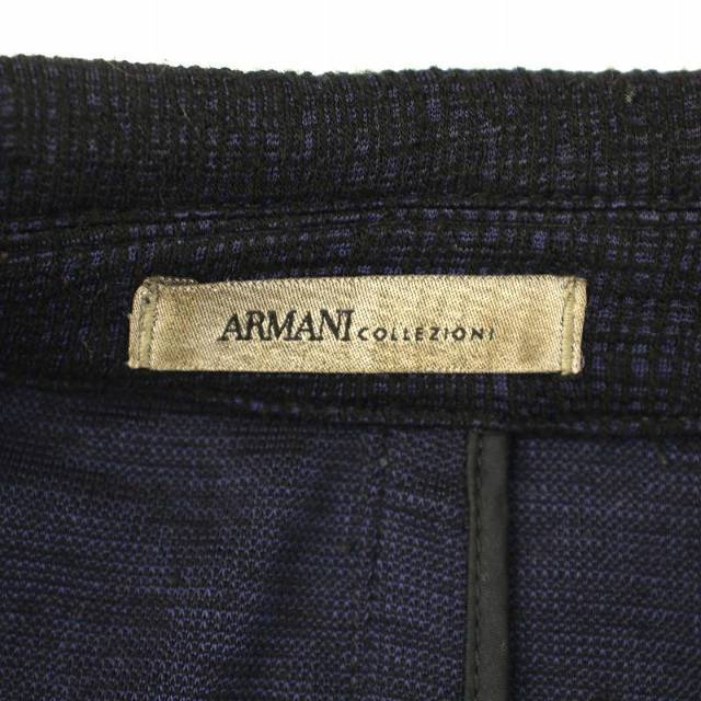 ARMANI COLLEZIONI(アルマーニ コレツィオーニ)のARMANI COLLEZIONI テーラードジャケット ニット 44 S 紺 メンズのジャケット/アウター(テーラードジャケット)の商品写真