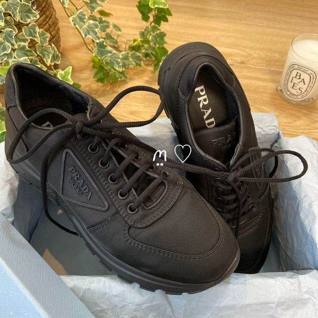 PRADA プラダ リナイロン ギャバジンプラックス01スニーカー 37.5