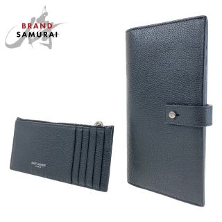 サンローラン(Saint Laurent)のSAINT LAURENT サンローラン サック ドゥ ジュール ブラック レザー MRT507619・0518 札入れ コインケース付き 二つ折り メンズ 400569 【中古】(長財布)