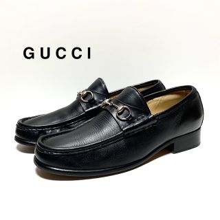 グッチ(Gucci)の☆良品 グッチ ホースビット レザー ローファー シューズ 黒 イタリア製 革靴(ハイヒール/パンプス)