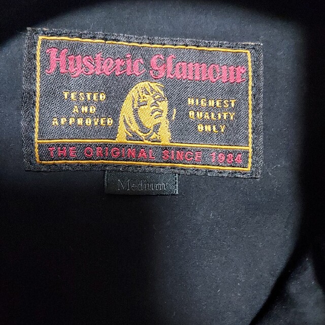 HYSTERIC GLAMOUR(ヒステリックグラマー)の美品☆ヒステリックグラマーライダースジャケット M 黒 ロゴ入り レディースのジャケット/アウター(ライダースジャケット)の商品写真