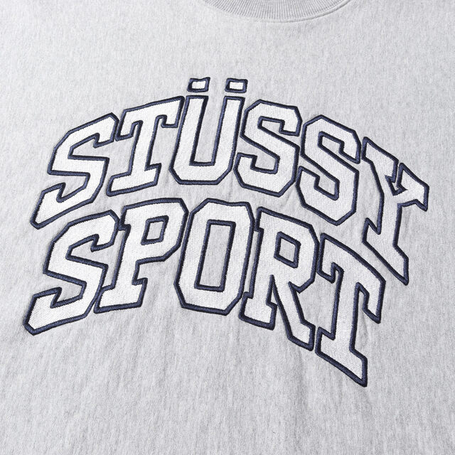 STUSSY ステューシー スウェット STUSSY SPORTロゴ オーバーサイズ スウェットシャツ RELAXED OVERSIZED CREW  22AW ヘザーグレー M トップス トレーナー 【メンズ】【中古】