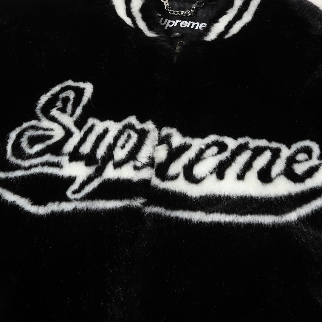 Supreme シュプリーム ジャケット フェイクファー バーシティジャケット スタジャン Faux Fur Varsity Jacket 20SS  ブラック 黒 M アウター ブルゾン【メンズ】【中古】【美品】