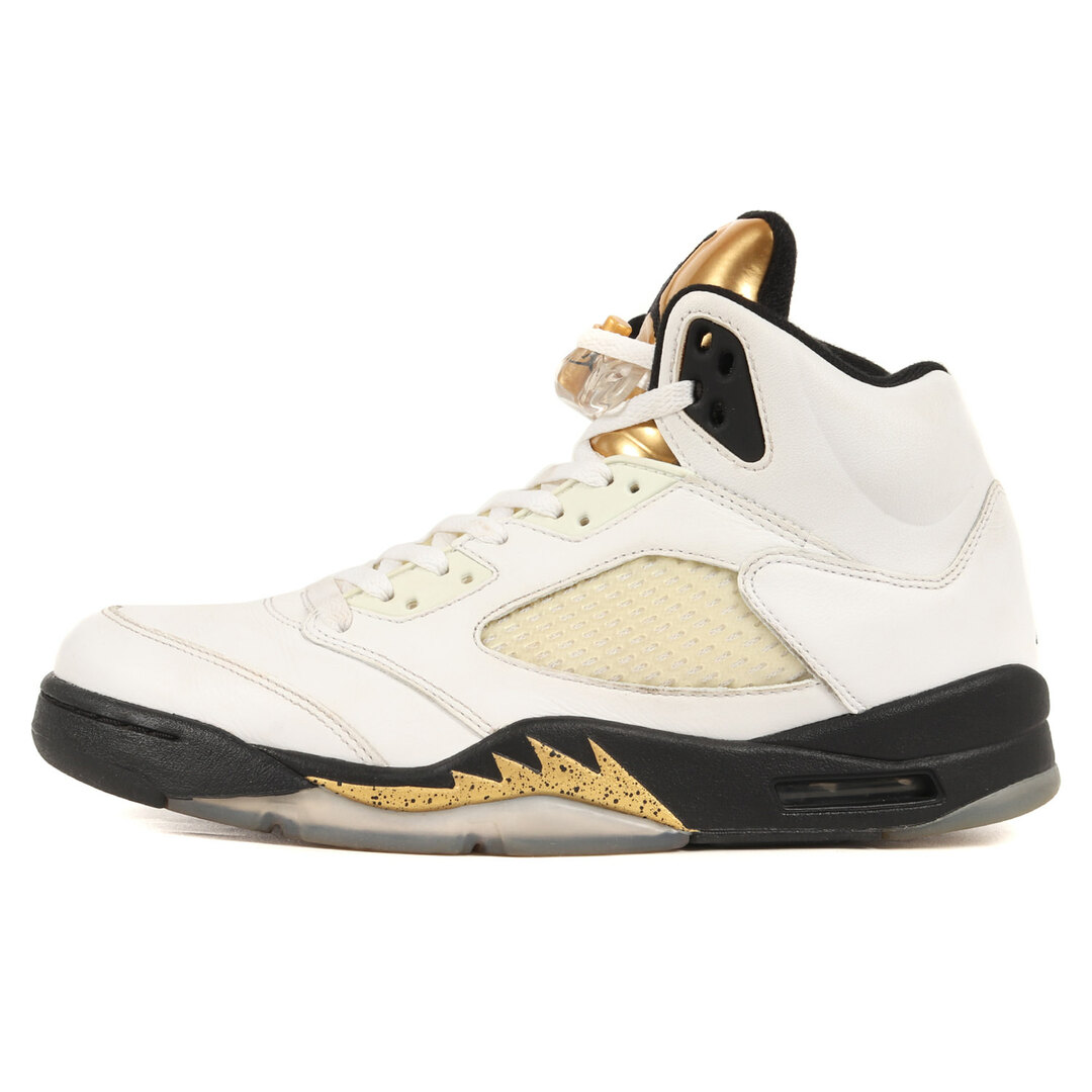 NIKE ナイキ AIR JORDAN 5 RETRO OLYMPIC (136027-133) 2016年 エアジョーダン5 レトロ オリンピック  ホワイト ブラック メタリックゴールド サイズ：US10 28.0cm スニーカー バッシュ【メンズ】【中古】 | フリマアプリ ラクマ