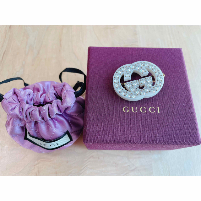 Gucci - GUCCI グッチ クリスタル インターロッキングG ヘアクリップ