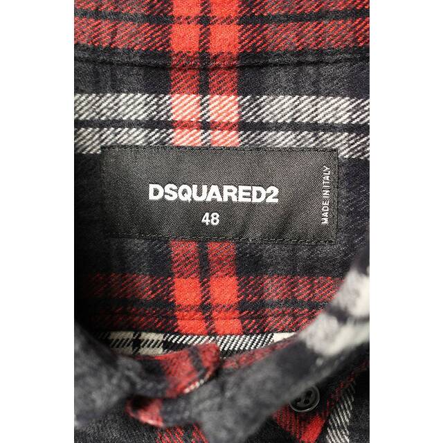 DSQUARED2(ディースクエアード)のディースクエアード 17AW S71DM0114 チェックフランネルボタンダウン長袖シャツ メンズ 48 メンズのトップス(シャツ)の商品写真