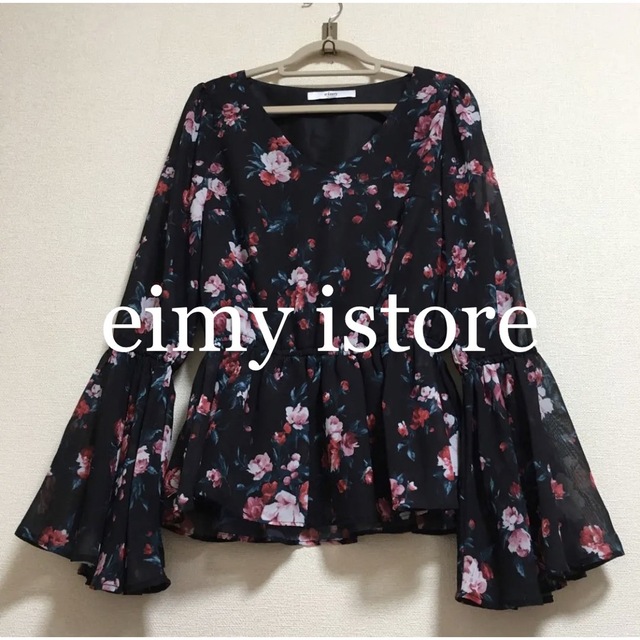 eimy istoire(エイミーイストワール)の専用★eimy istore★バラ柄黒ブラウス レディースのトップス(シャツ/ブラウス(長袖/七分))の商品写真