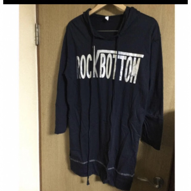 最終お値下げtopic rock BOTTOMフード七分袖ロング丈Tシャツ未使用メンズ