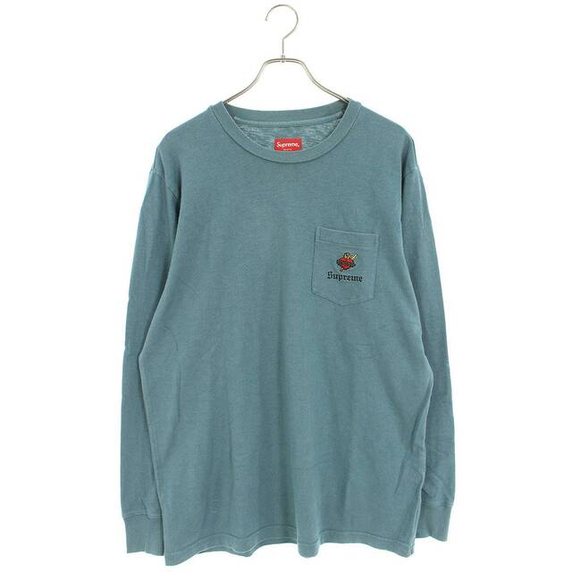 最新入荷 Heart Sacred 17AW シュプリーム - Supreme L/S L メンズ ハート刺繍長袖カットソー Tee Pocket Tシャツ+カットソー(七分+長袖)