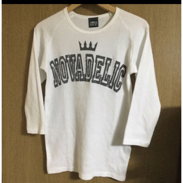 NOVADELIC七分袖ワッフル素材ブランドグラフィックラグランTシャツ未使用