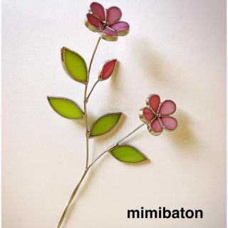 【季節限定】　mimibaton🌸ステンドグラス・桜🌸(インテリア雑貨)