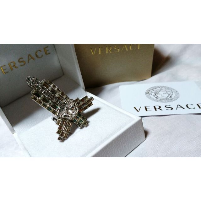 VERSACE - 正規美 限定 ヴェルサーチ ビジュークリスタルクロスリング VERSACE - 正規美 限定 ヴェルサーチ ビジュークリスタルクロスリング