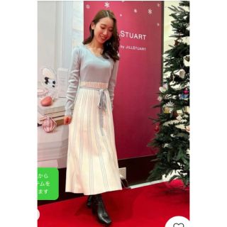 ジルバイジルスチュアート(JILL by JILLSTUART)のJILL by JILLSTUART バイカラープリーツニットワンピース(ロングワンピース/マキシワンピース)