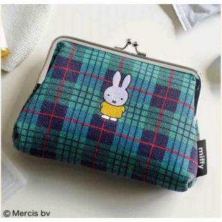 ミッフィー(miffy)のスプリング spring 4月号 付録 ミッフィーのチェック柄がま口ポーチ(ポーチ)