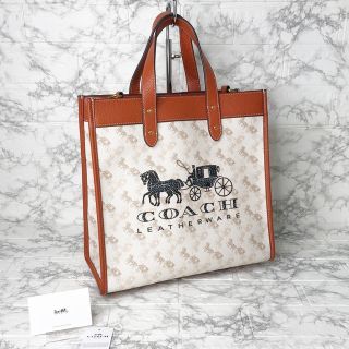 【新品】COACH トートバッグ ハンドバッグ ショルダー 馬車ロゴ 白