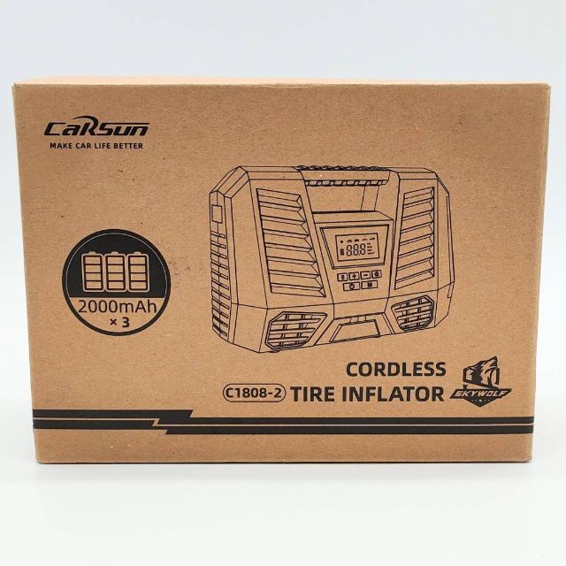 ★美品★Carsun　車のタイヤインフレーター デジタルエアコンプレッサー