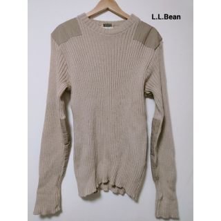 エルエルビーン(L.L.Bean)の英国製 80s L.L.Bean ロングニット エルボーパッチ ショルダーパッチ(ニット/セーター)