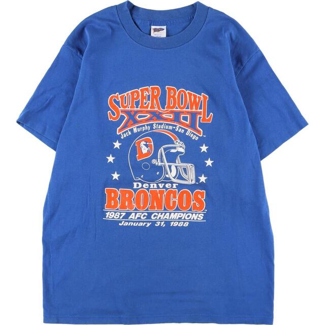 80年代 TRENCH NFL DENVER BRONCOS デンバーブロンコス SUPER BOWL XXII スーパーボウル スポーツプリントTシャツ USA製 メンズM ヴィンテージ /eaa318049