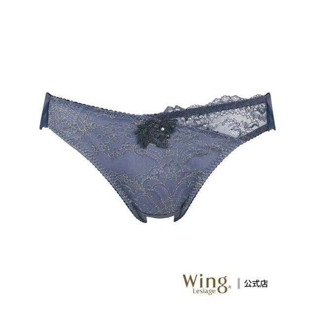 Wing(ウィング)のWing ブラジャー D70、ショーツ M 上下セット ネイビー KO レディースの下着/アンダーウェア(ブラ&ショーツセット)の商品写真