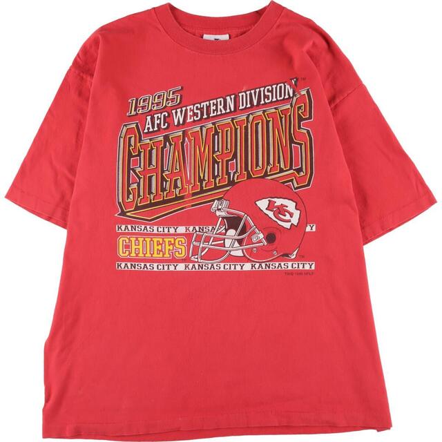 90年代 LOGO ATHLETIC NFL KANSAS CITY CHIEFS カンザスシティチーフス スポーツプリントTシャツ USA製 メンズXL ヴィンテージ /eaa318050