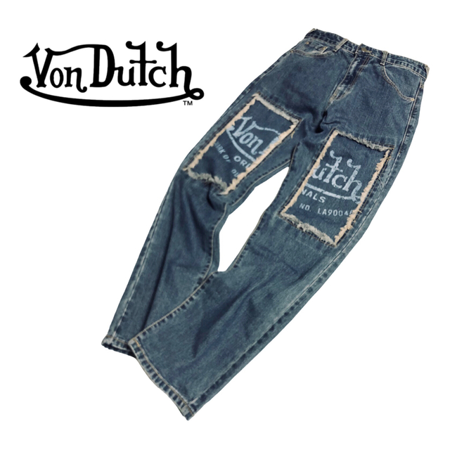Von Dutch【 MADE IN USA 】ロゴパッチデニムパンツ - デニム/ジーンズ