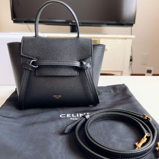 超高品質で人気の celine CELINE ブラック ベルトバッグ ピコ ショルダーバッグ