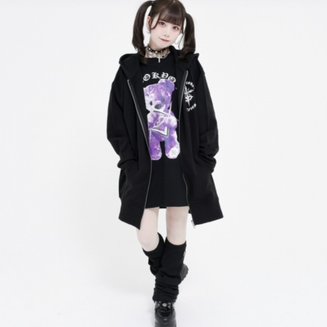 完売品💜トラバス×レフレム💜コラボWネームジップアップパーカー💜新品黒