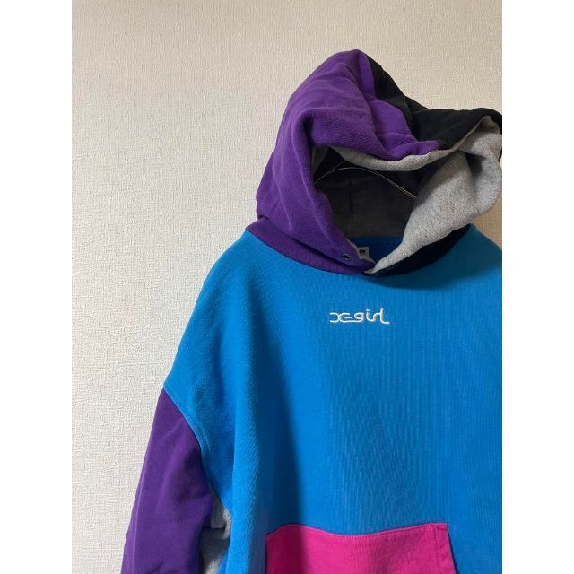 X-girl エックスガールCRAZY COLOR SWEAT HOODIE