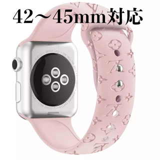 アップルウォッチ(Apple Watch)のApple Watchバンド42-45 ピンク(ラバーベルト)