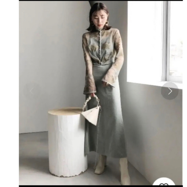 Ameri VINTAGE FLOWER LACE DRESSアメリ セージ - ロングドレス