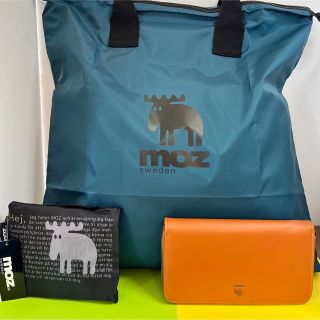 モズ(moz)のモズ、パパママトートバッグ、青＋エコバッグ、ブラック＋長財布3点セット、新品！(トートバッグ)