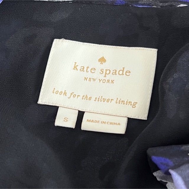 【美品】kate spade ハート柄ティアードワンピース ブラック 0 S