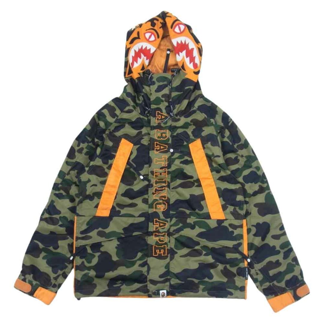 A BATHING APE アベイシングエイプ ジャケット PORTER STAND 1st CAMO TIGER SNOW BOARD JACKET ポーター ファースト カモ タイガー スノーボード ジャケット グリーン系 S