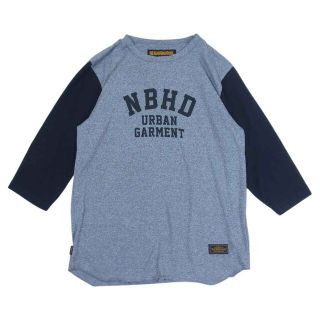 ネイバーフッド(NEIGHBORHOOD)のNEIGHBORHOOD ネイバーフッド Ｔシャツ 181ATNH-CSM07 TOP.SLEEVE/CE-CREW.3Q NBHD ロゴプリント 七分袖 クルーネック Tシャツ グレー系 ブラック系 L【中古】(シャツ)